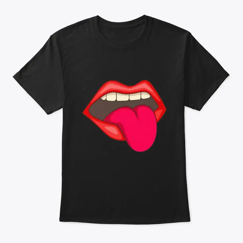 Pop art mouth with tongue 