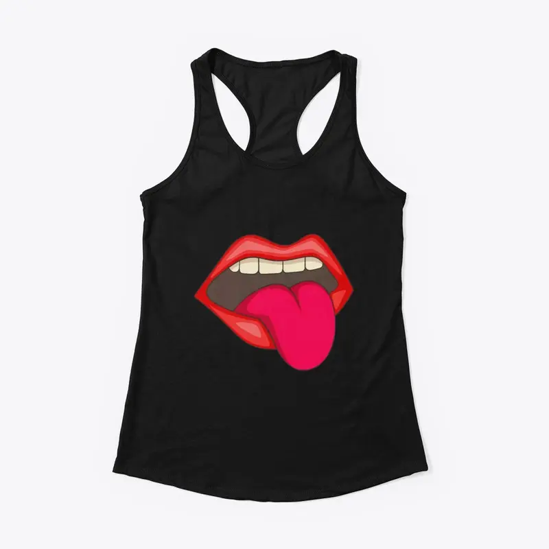 Pop art mouth with tongue 