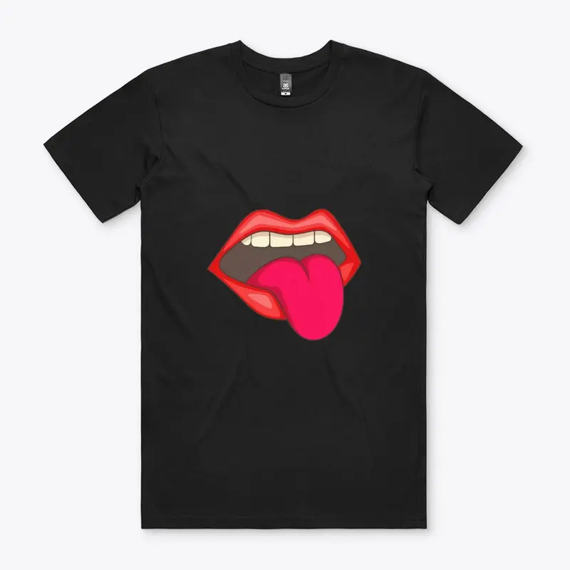 Pop art mouth with tongue 